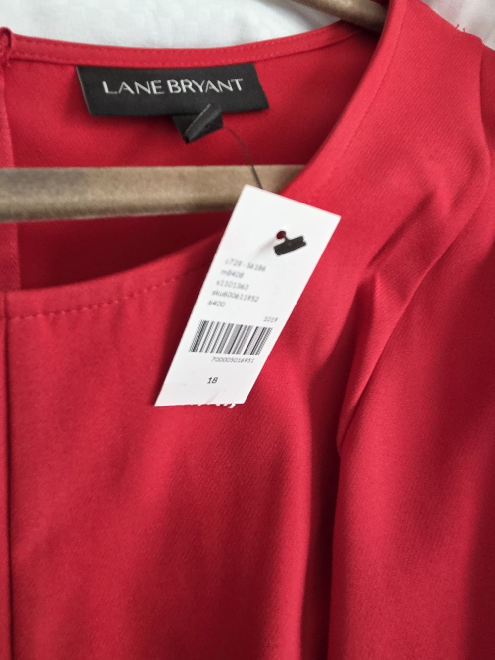 Lane Bryant Red Midi Tie-Waist Jumpsuit - Picture 3 of 3